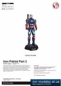 №4257 - Iron Patriot (Iron Man 3) [Julius Perdana] из бумаги