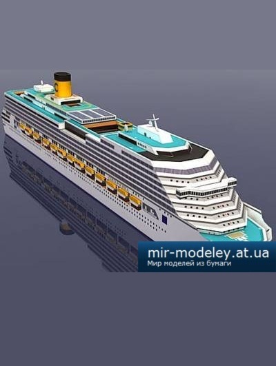 №4303 - Costa Pacifica Cruise Ship (Рaper-replika) из бумаги
