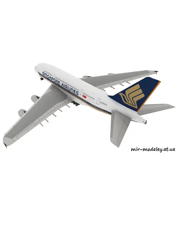 №4375 - Airbus A380 Singapore Airlines (Paper-Replika) из бумаги