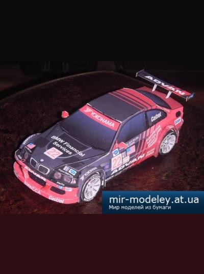 №4355 - BMW M3 GTR Prototype Technology Group #22 (Paper-replika) из бумаги