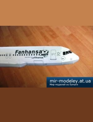 №4400 - Airbus A320 Fanhansa (FIFA WorldCup 2014 Lufthansa) [Рaper-replika] из бумаги