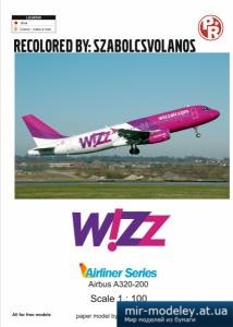 №4398 - Airbus A320 W!ZZair [Рaper-replika] из бумаги