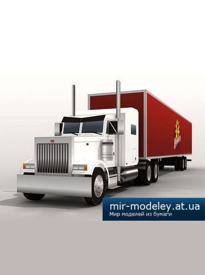 №4349 - Peterbilt 379 Semi Truck and Borden Trailer (Paper-Replka) из бумаги