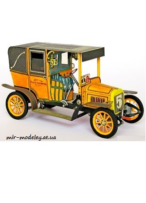 №4699 - Autoveteran L - K 1909 Taxi GDV [ABC 1967-08] из бумаги