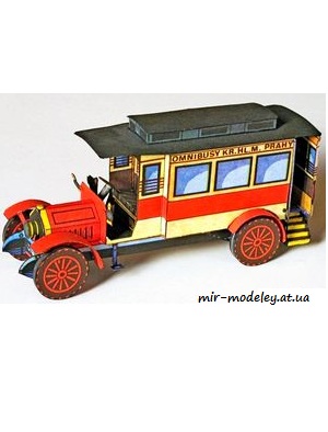 №4791 - Autobus Laurin i Klement 1907 [ABC 1974-14] из бумаги