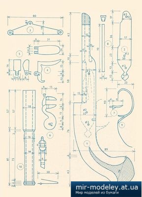 №4887 - Кремниевый пистолет / Kresadlove pistole (ABC 4/1978) из бумаги