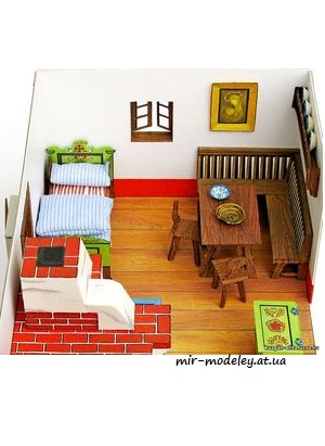 №4838 - Старочешская изба / Staročeská selská jizba (АВС 18/1976) из бумаги