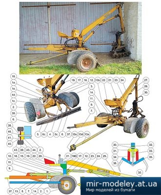 №4921 - Прицеп-манипулятор Krüger / Stavebnice nakladače Krüger (Agromodels) из бумаги