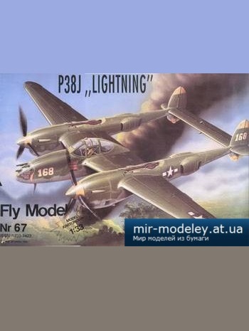 №5108 - P38J Lightning [Fly Model 067] из бумаги
