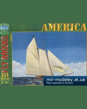 №5175 - Racing Schooner ''America'', 1851 [Fly Model 151] из бумаги