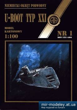 №5192 - U-Boot Typ XXI [Halinski MK 1991-01] из бумаги