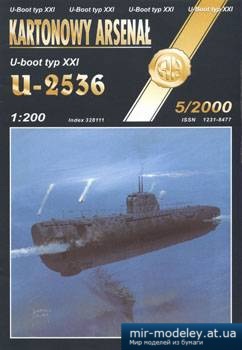 №5246 - U-boot typ XXI U-2536 [Halinski KA 2000-05] из бумаги