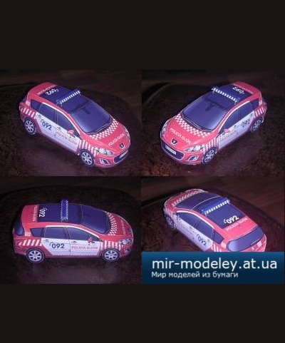 №5486 - Peugeot 308 SW Policia Gijon [Kin Shinozaki] из бумаги