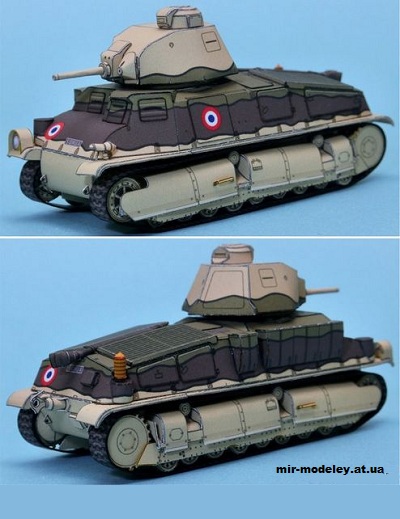 №5440 - Средний танк Somua S35 [Lazylife] из бумаги