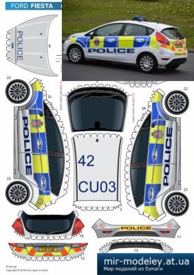 №5490 - Ford Fiesta Essex Police [Kin Shinozaki] из бумаги