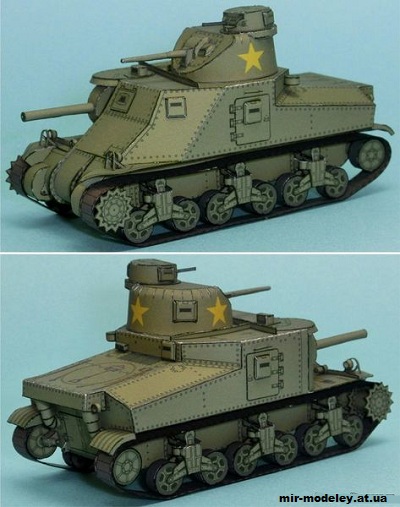 №5437 - Американский средний танк M3 Lee [Lazylife] из бумаги