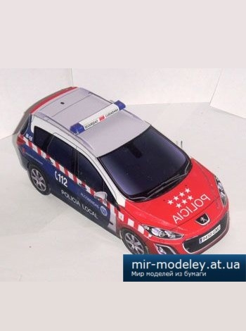 №5479 - Peugeot 308 SW Policia Alcobendas [Hitoshi Shinozaki] из бумаги