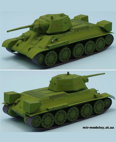 №5447 - Средний танк Т-34/76 образца 1943 г [Lazylife] из бумаги