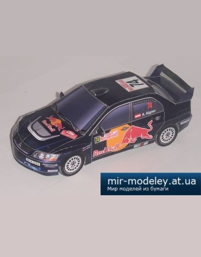 №5520 - Mitsubishi Lancer Evolution IX (Rallye Monte-Carlo 2007, Red Bull Rallye Team #74) [Kin Shinozaki] из бумаги