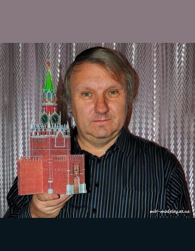 №5965-Московский Кремль: Спасская башня (Переработка модели от Бумажного моделирования 049) из бумаги