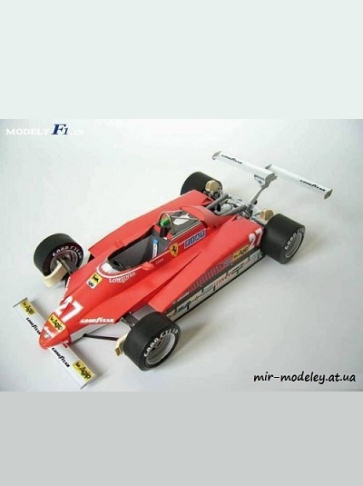 №6115-Ferrari 126C2 G.Villeneuve USA West GP 1982 (Modelik 12/2012) из бумаги