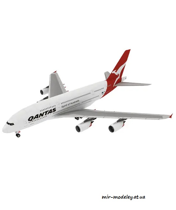 №6357 - Airbus A380 Qantas Airways (Paper-Replika) из бумаги