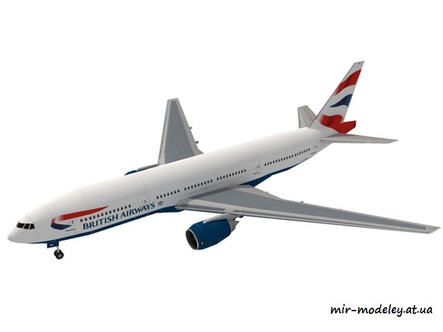 №6372 - Boeing 777-200 British Airways (Paper-Replika) из бумаги