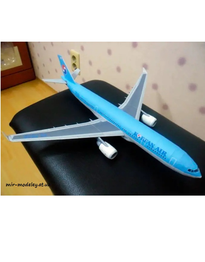 №6366 - Airbus A330 Korean Air (Paper-Replika) из бумаги