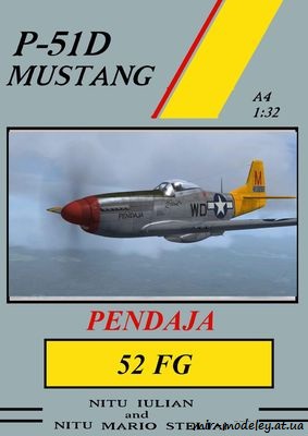 №6290 - P-51D Mustang - Penda-Ja (ModelArt) из бумаги — скачать развертку из бумаги
