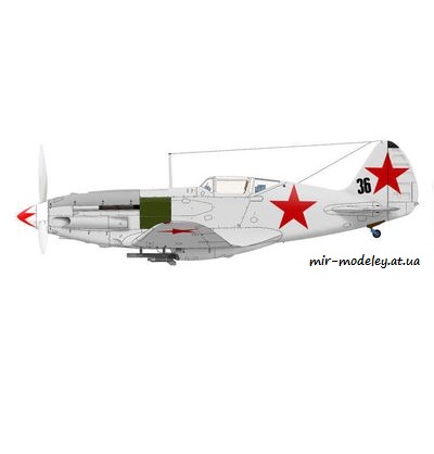 №6324 - МиГ-3 черный «36» (ModelArt) из бумаги