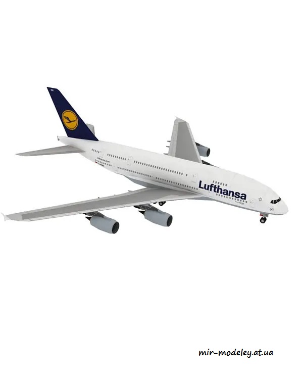 №6358 - A380 Lufthansa (Paper-Replika) из бумаги