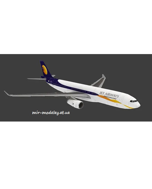 №6370 - Jet Airways Airbus A330 (Paper-Replika) из бумаги