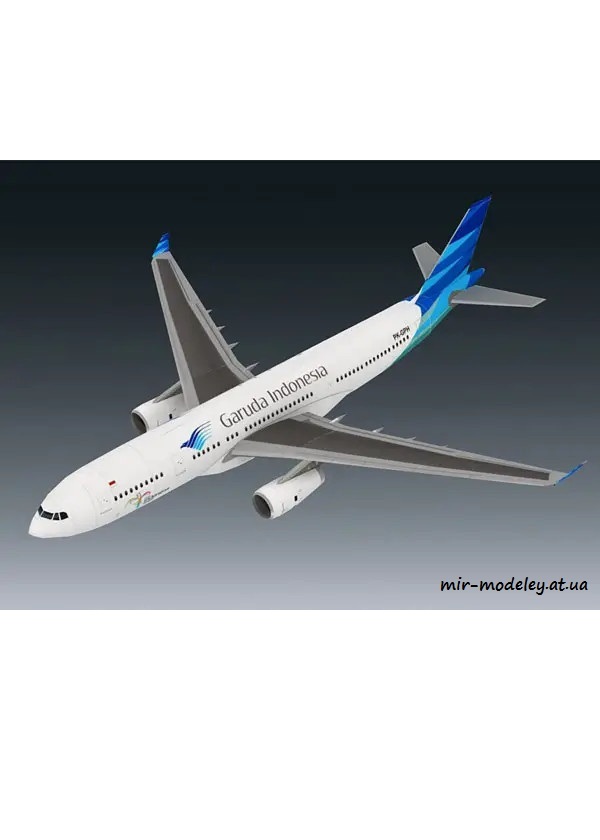 №6352 - Airbus A330-234 Garuda Indonesia [paper-replika] из бумаги