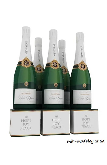 №4456 - New Year Champagne (Paper-Replika) из бумаги