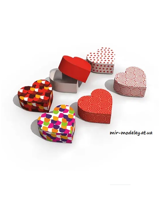 №4422 - Heart Shaped Boxes (Paper-Replika) из бумаги