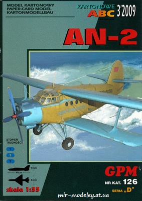 №6466 - Ан-2 Аэрофлот / An-2 Aeroflot (Перекрас GPM 126) из бумаги
