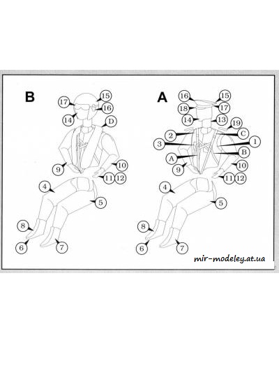 №6577 - Пилоты Luftwaffe (GPM Kartonowka) из бумаги