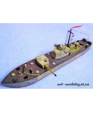 №4798 - Советский речной монитор / Sovětský říční monitor (ABC 14/1979) из бумаги