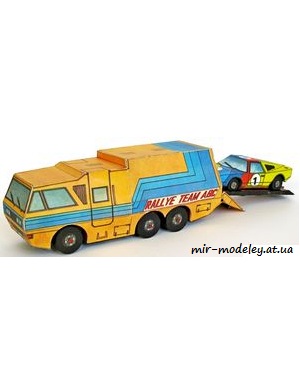 №6602 - Транспортер для гоночных автомобилей / Transportér závodních vozů (ABC 5/1982) из бумаги