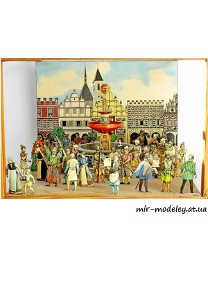 №4800 - Náměstí s kašnou v 16. století (ABC 17/1980) из бумаги