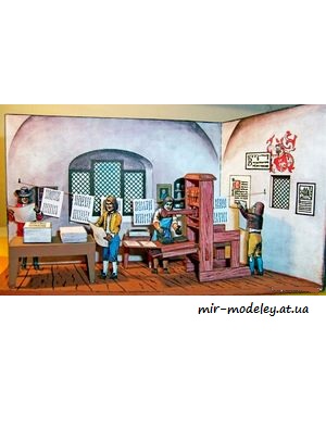 №6641 - Tiskarna 17 stoleti (ABC 17/1985) из бумаги — скачать развертку из бумаги