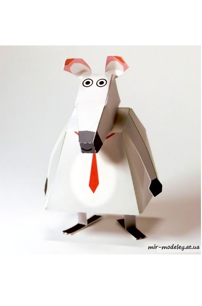 №6631 - Офисная крыса / Office Rat из бумаги