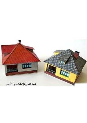 №6619 - Два семейных дома / Dva rodinné domky (ABC 13/1984) из бумаги