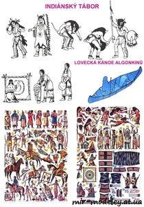№7347 - Indiánský tábor (ABC188-23) из бумаги