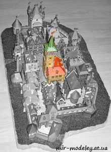 №7350 - Radnice a městská kašna (2/1989) из бумаги