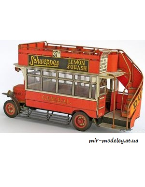 №7327 - Лондонский двухэтажный автобус / Londynsky patrovy autobus K-Aec (ABC 6/1988) из бумаги