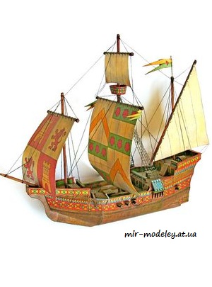 №7443 - Каравелла «Изабелла» / Karavela Isabela (ABC 22/1991) из бумаги