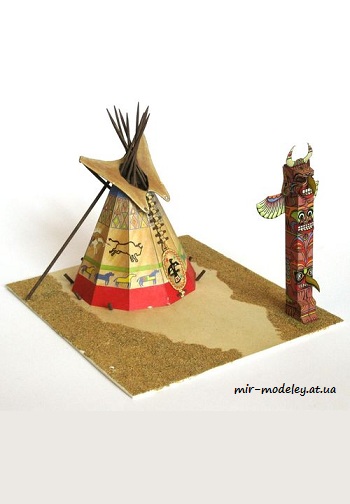 №7444 - Типи / Tee-pee (ABC 21/1991) из бумаги