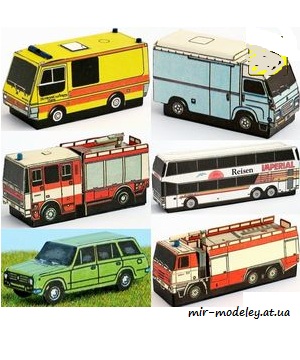 №1461 - Автопарк в коробке спичек / Autopark v krabičce od zápalek [ABC 24/1991] из бумаги