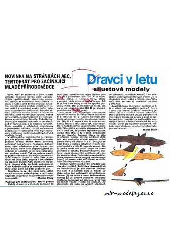 №7369 - Dravci v letu - postolka, jestrab [ABC 14/1989] из бумаги